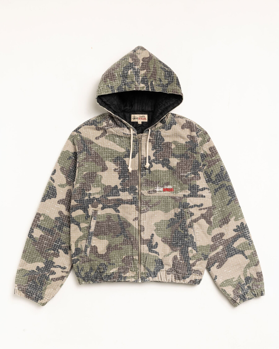 delovna jakna camo canvas needlepunch v gozdni kamuflažni barvi