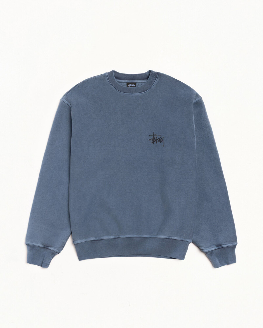 osnovne stüssy crew majice s pigmentiranim barvanjem