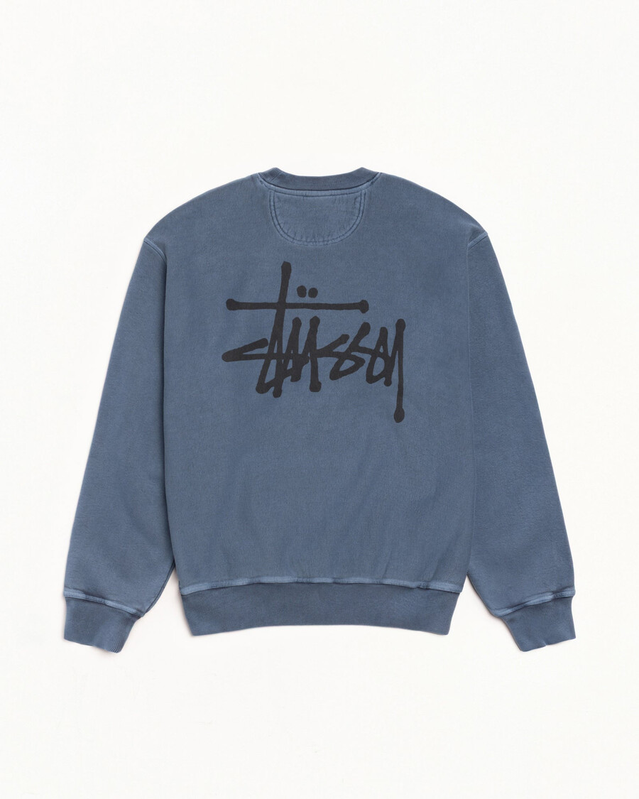 osnovne stüssy crew majice s pigmentiranim barvanjem