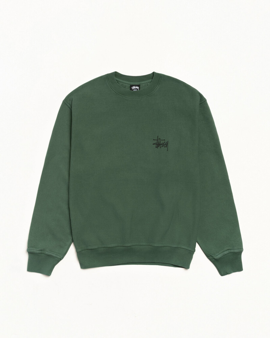 osnovne stüssy crew majice s pigmentiranim barvanjem