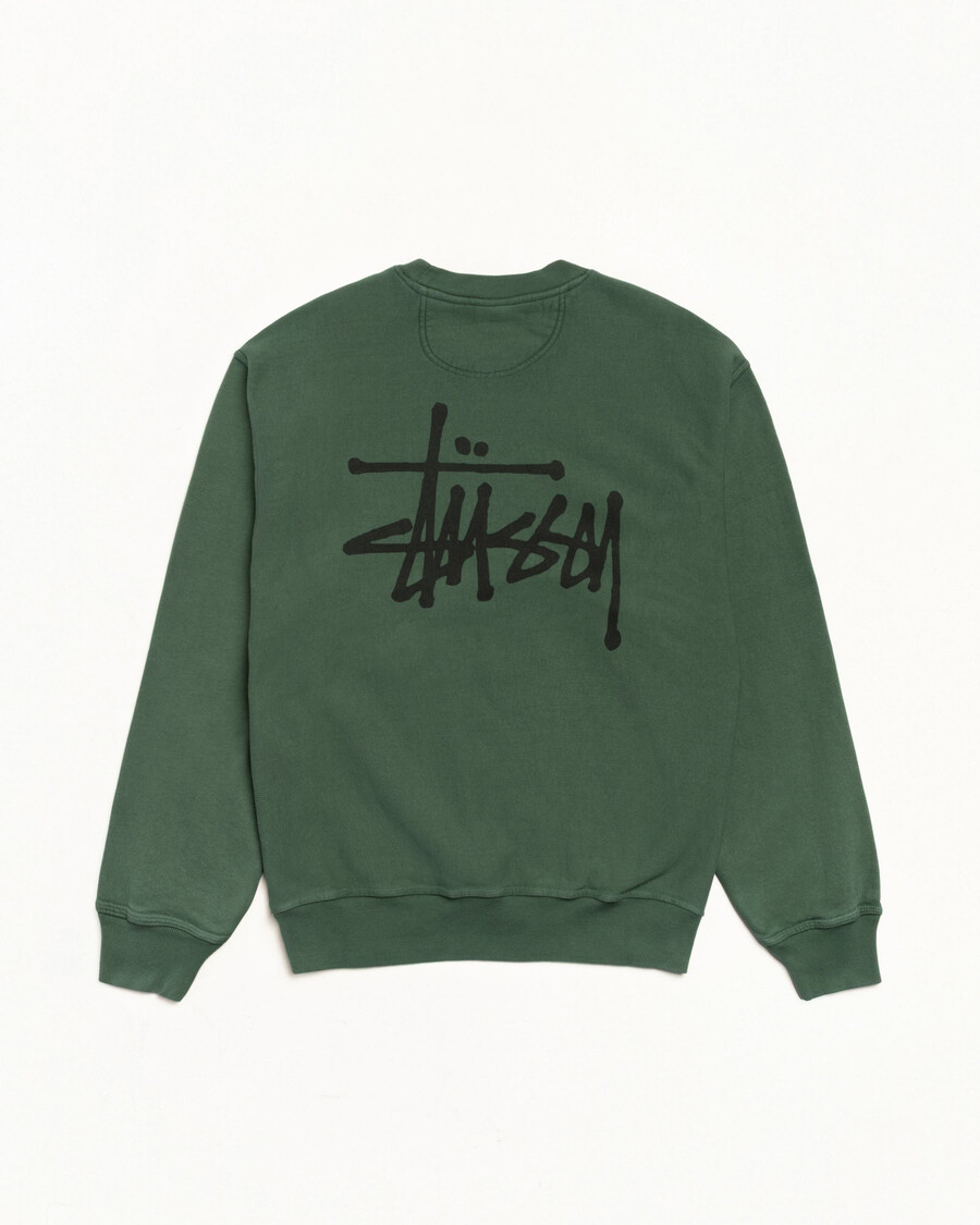 osnovne stüssy crew majice s pigmentiranim barvanjem