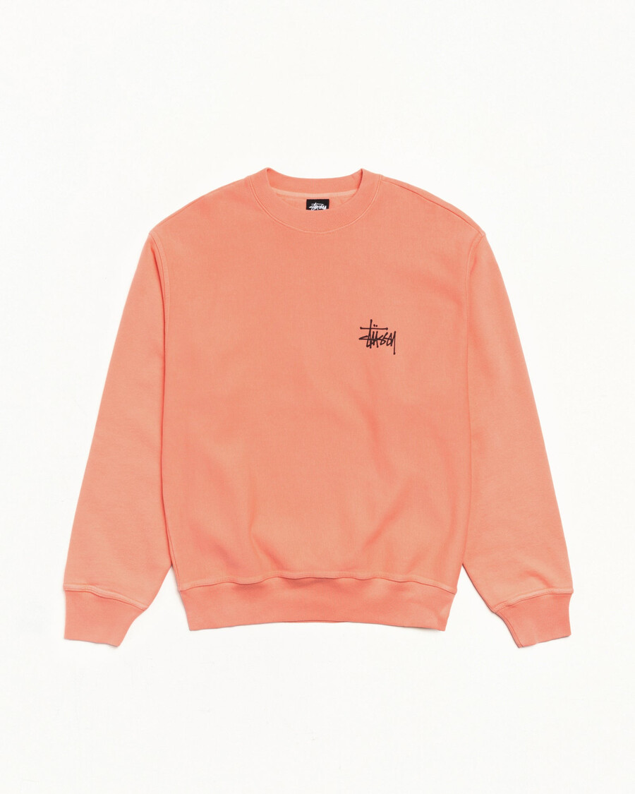 osnovne stüssy crew majice s pigmentiranim barvanjem