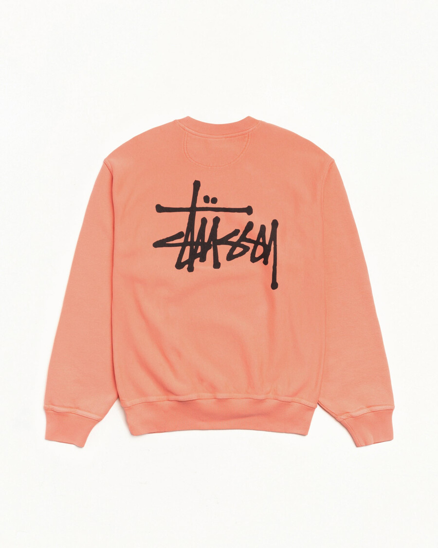 osnovne stüssy crew majice s pigmentiranim barvanjem
