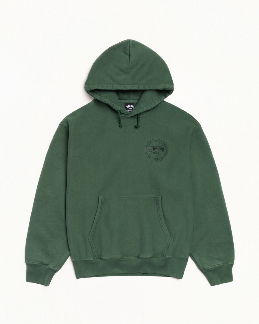 stüssy wear pulover s kapuco pigmentirano barvan