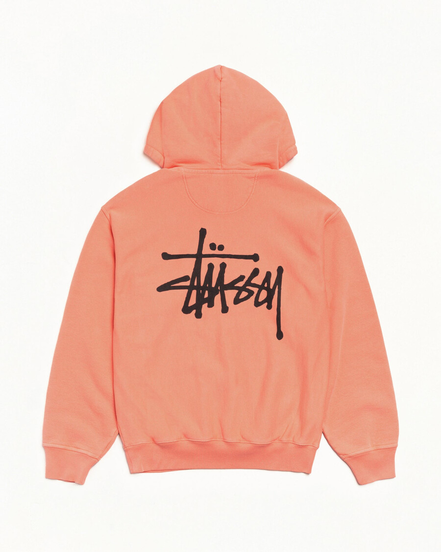 osnovna stüssy jopa s kapuco z zadrgo pigmentirano barvana