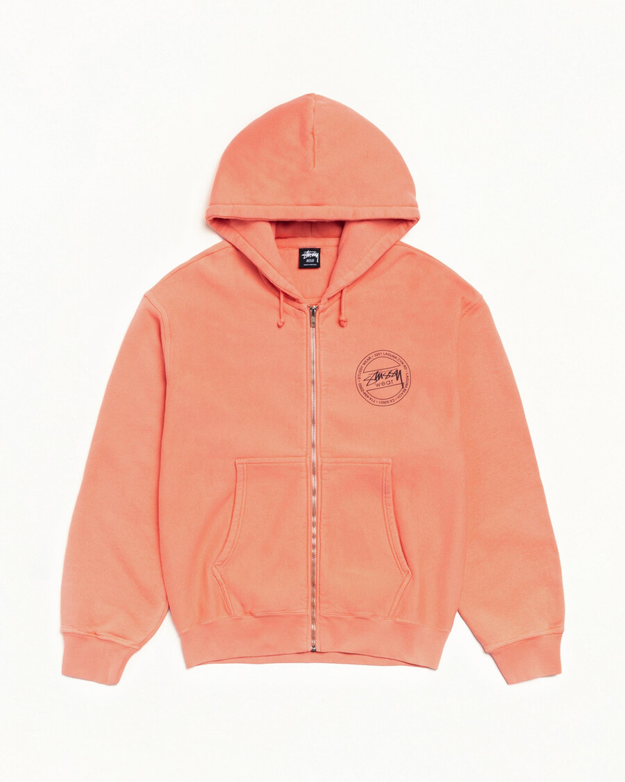 stüssy wear zip hoodie pigment dyed
